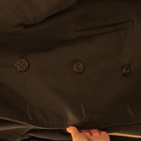 GAP Men's Canvas Pea Coat - Navy Blue - Picture 5 of 6